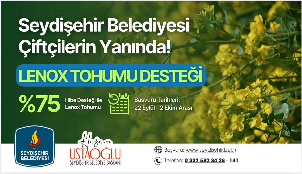 BELEDİYEDEN ÇİFTÇİLERE LENOX TOHUM DESTEĞİ