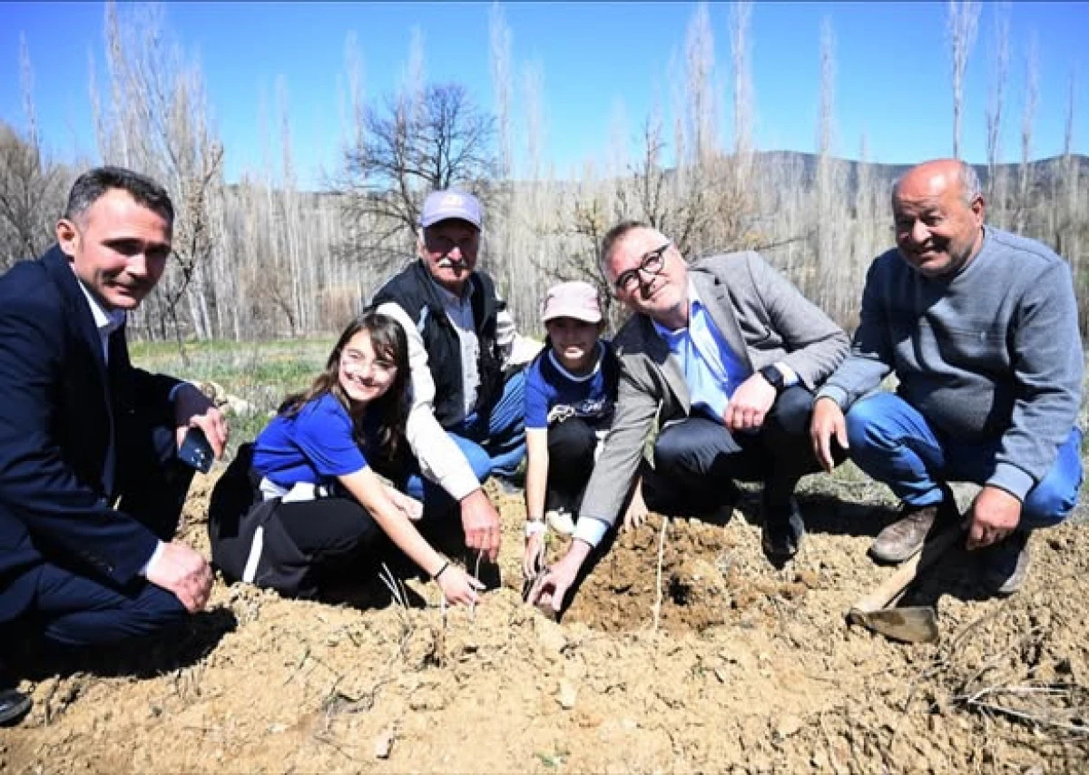 KIZILCA MAHALLESİNDE BİN 900 FİDAN TOPRAKLA BULUŞTU