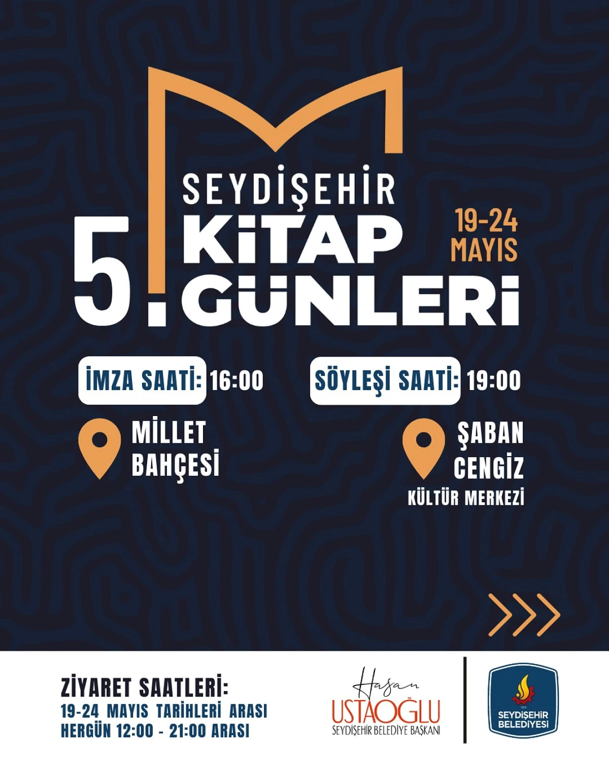 SEYDİŞEHİR BELEDİYESİ 5.KİTAP GÜNLERİ BAŞLIYOR 