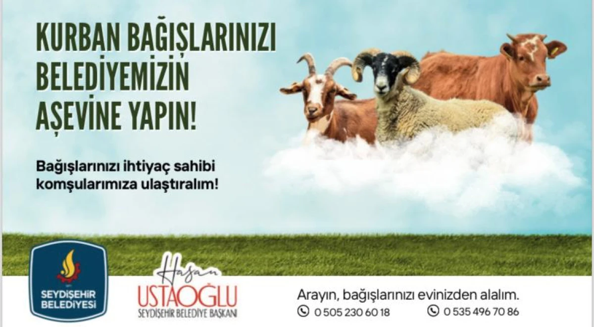 SEYDİŞEHİR BELEDİYESİ AŞEVİ, KURBAN HİSSE BAĞIŞ KAMPANYASI BAŞLATTI