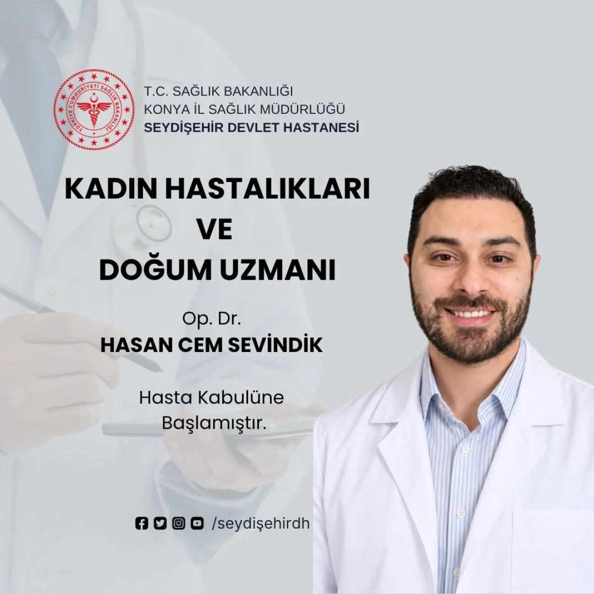 Seydişehir Devlet Hastanesi'nde Yeni Kadın Doğum Uzmanı G&ouml;reve Başladı